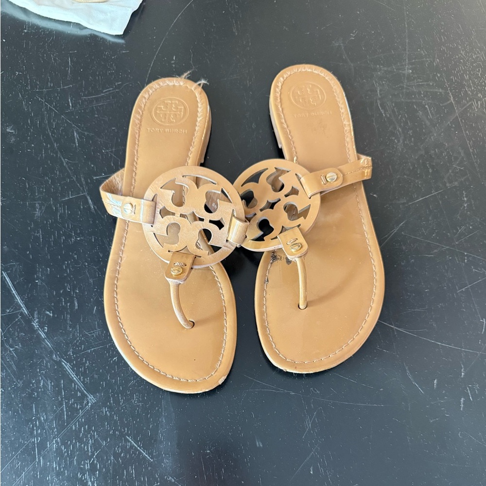 Tory Burch Tan Logo Sandals